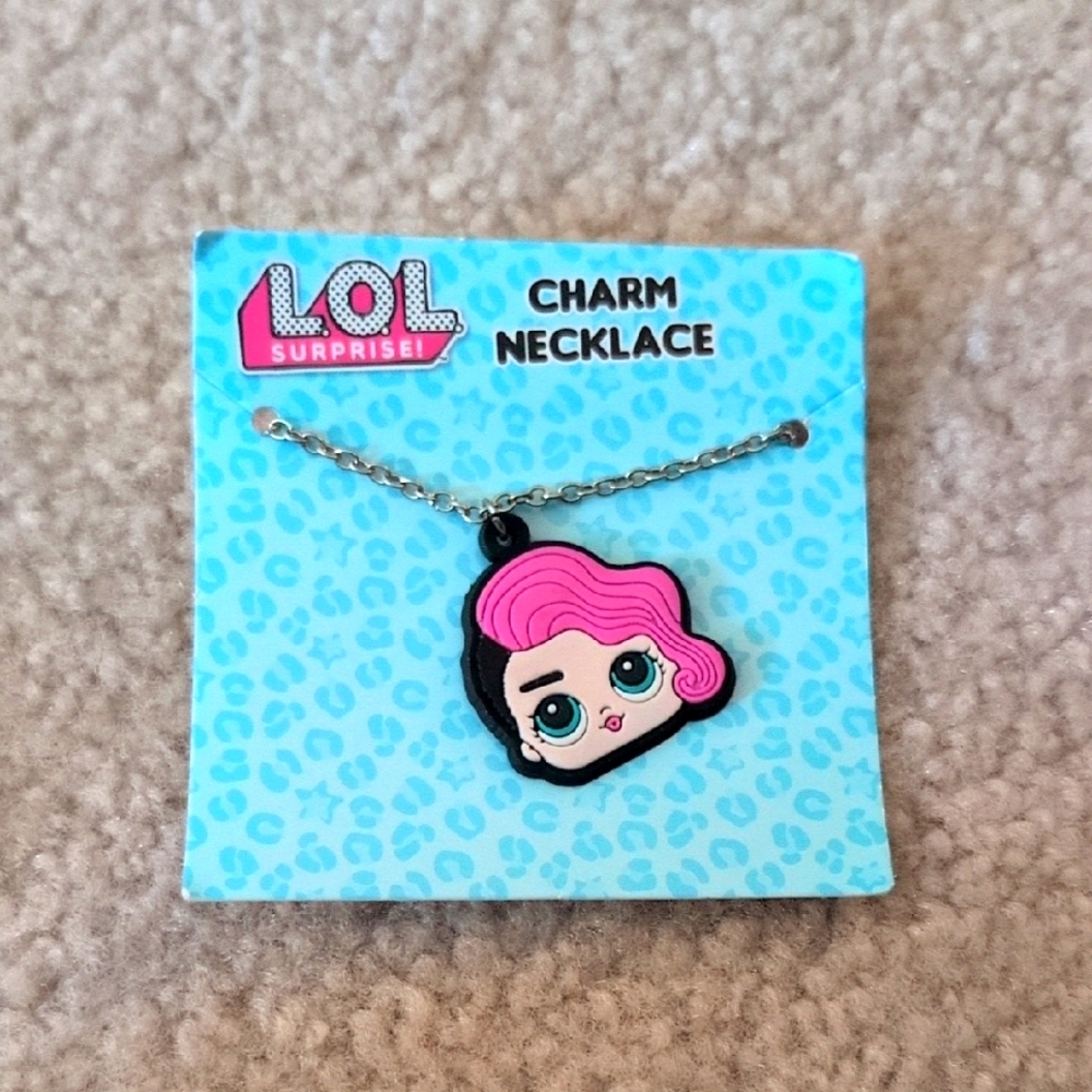 LOL Surprise Charm Necklace with Pink Hair